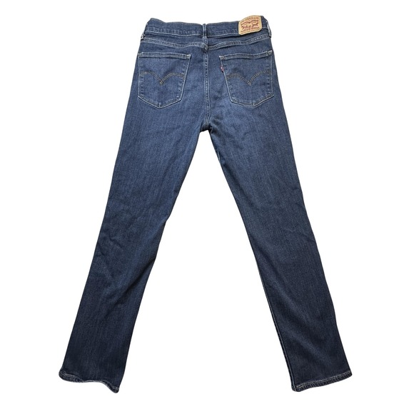 Levis 724 High Rise Straight Jeans Womens 27x29 Blue Midwash Stretch Denim